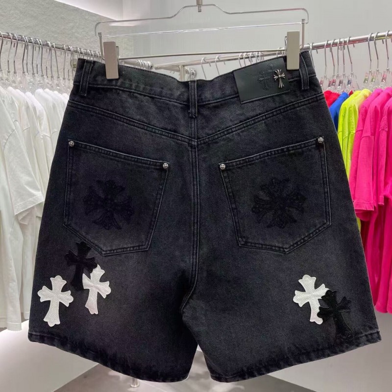 Ch**me He**ts Limited Edition Colorblock Washed Denim Shorts