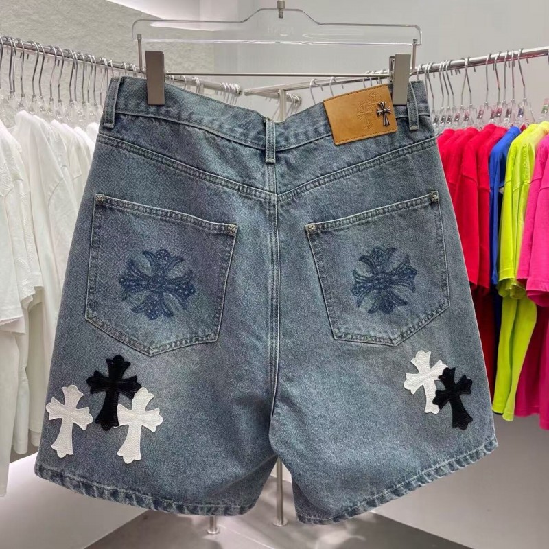 Ch**me He**ts Limited Edition Colorblock Washed Denim Shorts