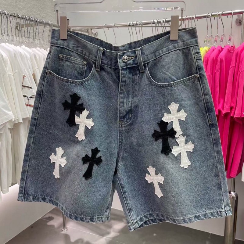 Ch**me He**ts Limited Edition Colorblock Washed Denim Shorts