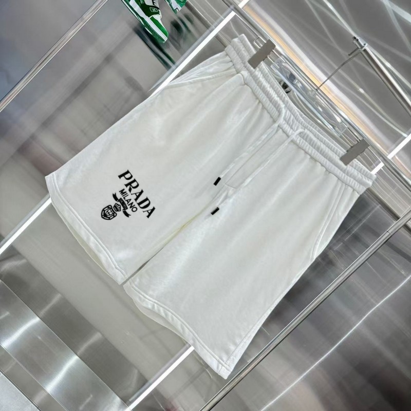 Pra*a logo printed washed shorts