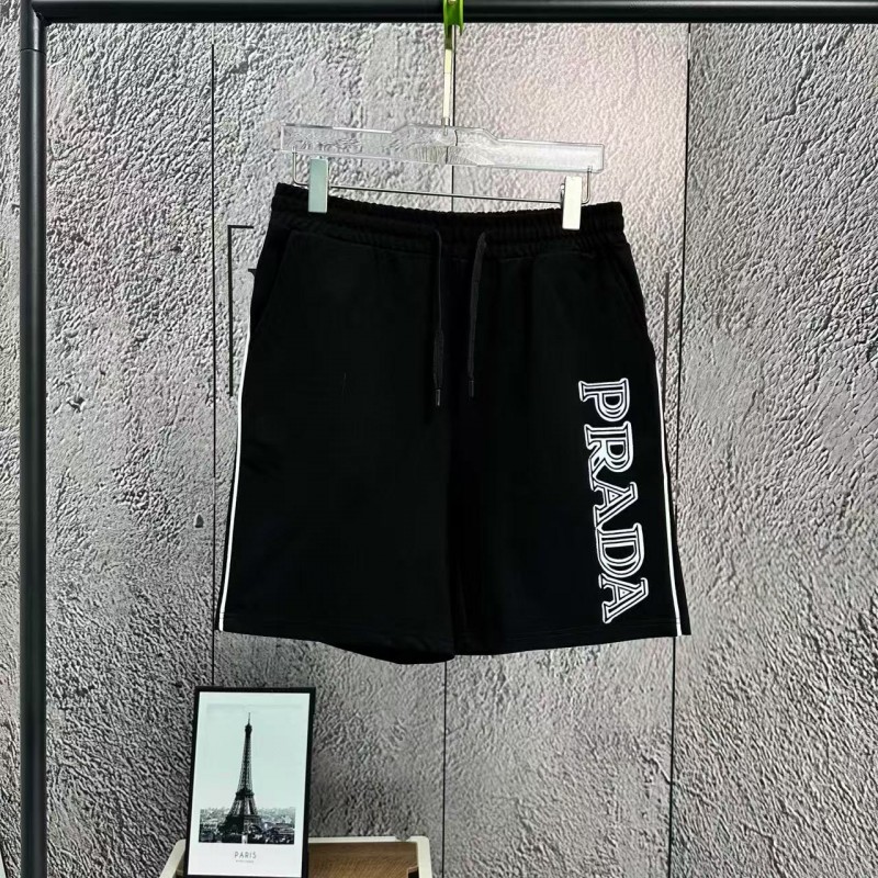 Pra*a boutique embroidered triangle logo shorts