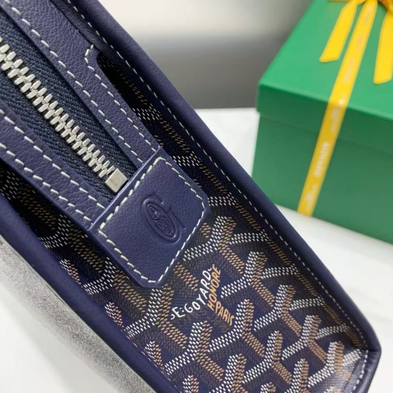 Go*ard imported cowhide with canvas large toilet bag, size: 30*23*8cm