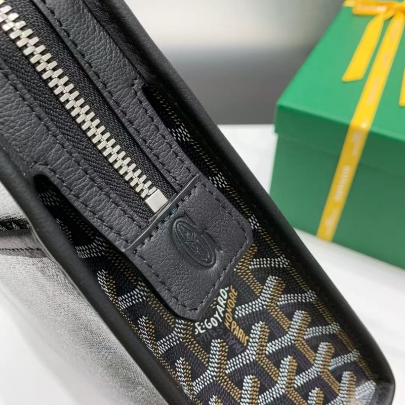 Go*ard imported cowhide with canvas large toilet bag, size: 30*23*8cm