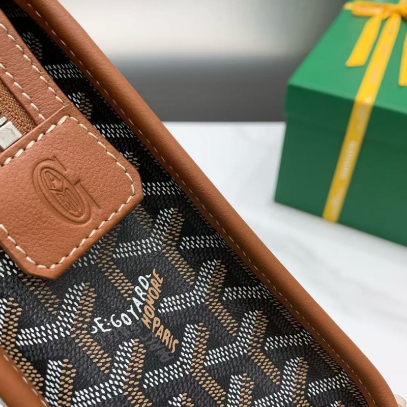 Go*ard imported cowhide with canvas large toilet bag, size: 30*23*8cm