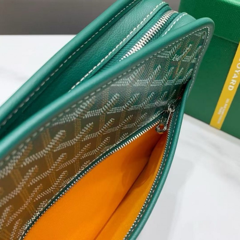 Go*ard imported cowhide with canvas small toilet bag, size: 25*18*7cm