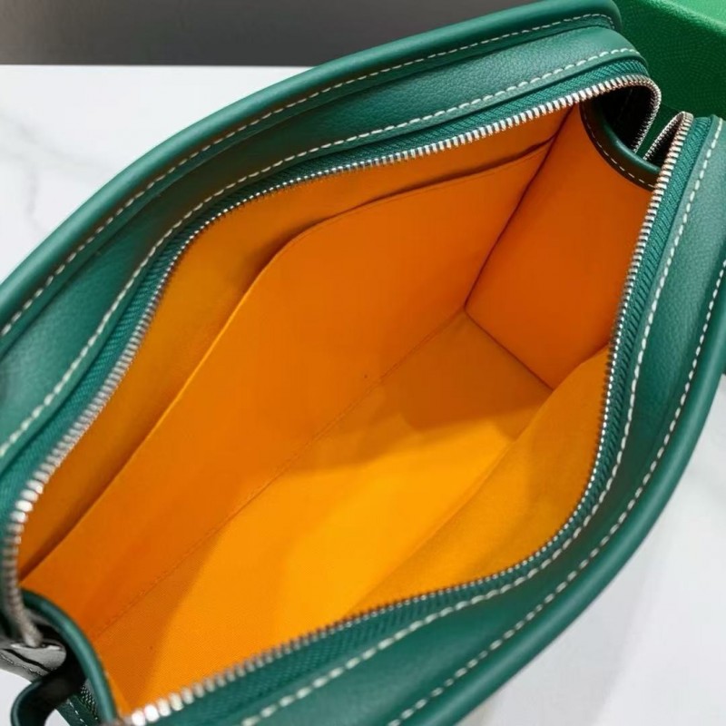 Go*ard imported cowhide with canvas small toilet bag, size: 25*18*7cm