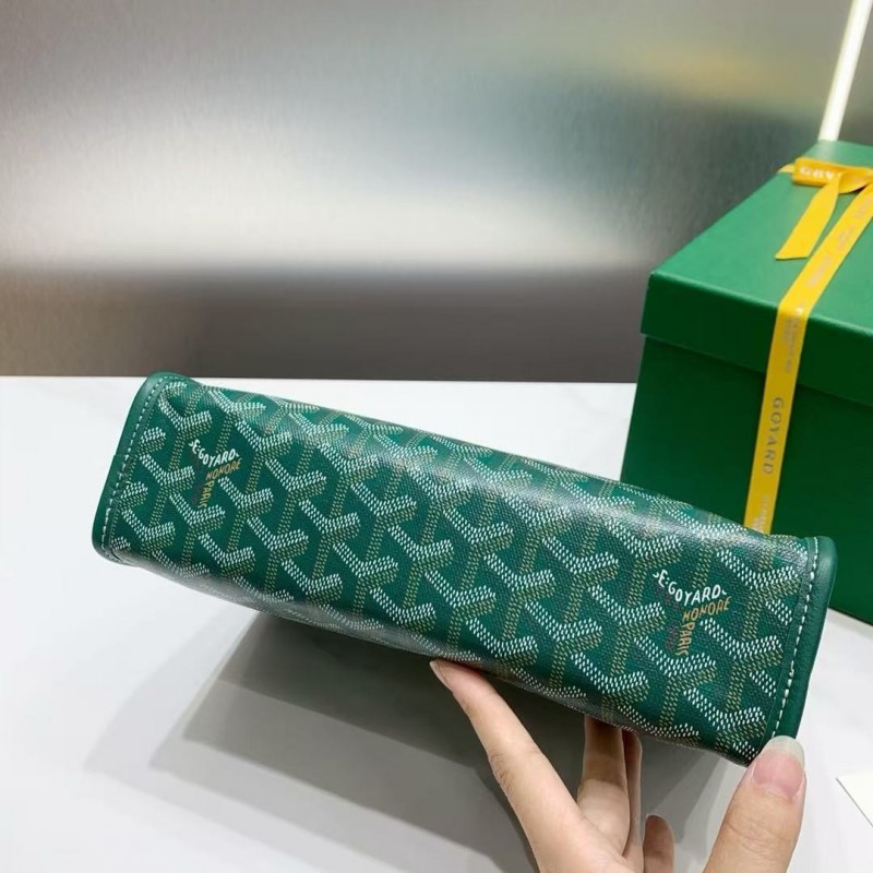 Go*ard imported cowhide with canvas small toilet bag, size: 25*18*7cm