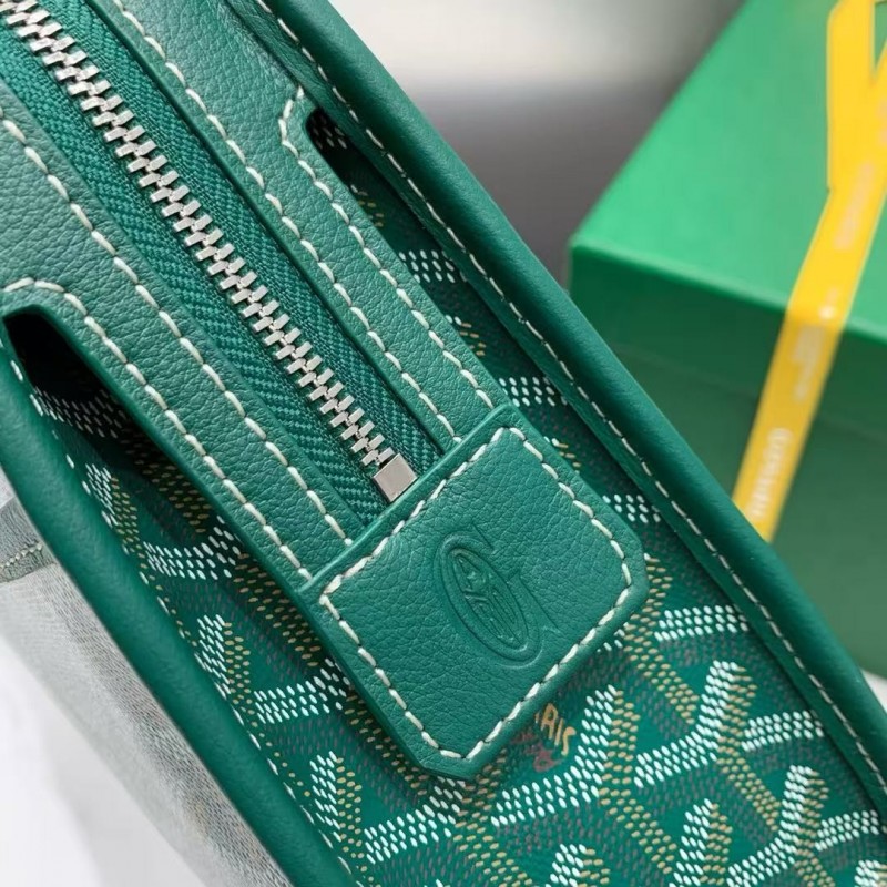 Go*ard imported cowhide with canvas small toilet bag, size: 25*18*7cm