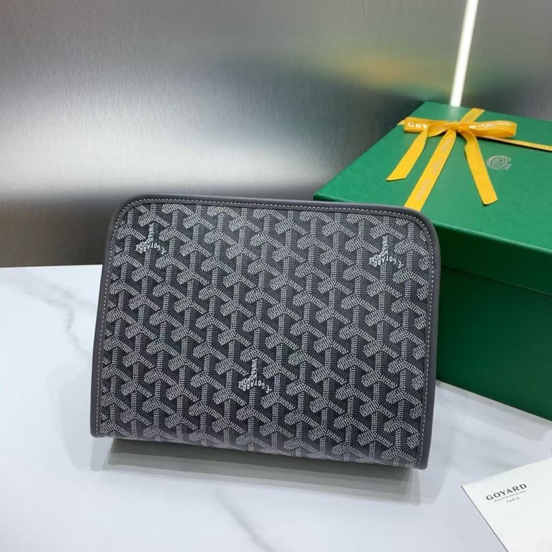 Go*ard imported cowhide with canvas small toilet bag, size: 25*18*7cm