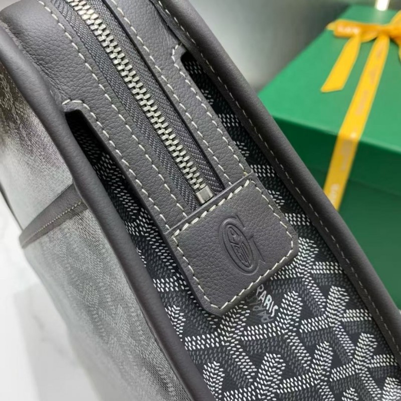 Go*ard imported cowhide with canvas small toilet bag, size: 25*18*7cm