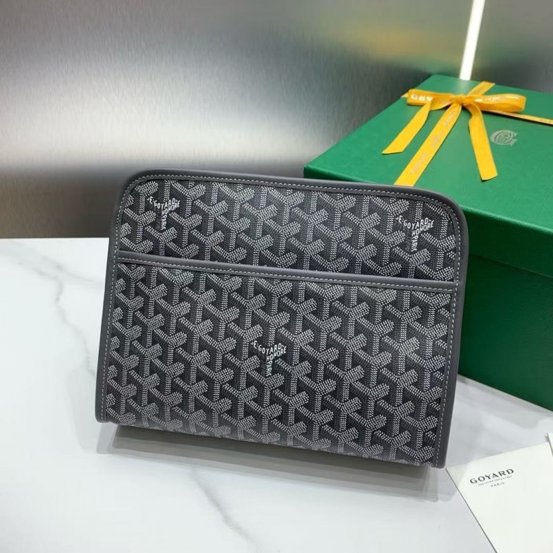 Go*ard imported cowhide with canvas small toilet bag, size: 25*18*7cm