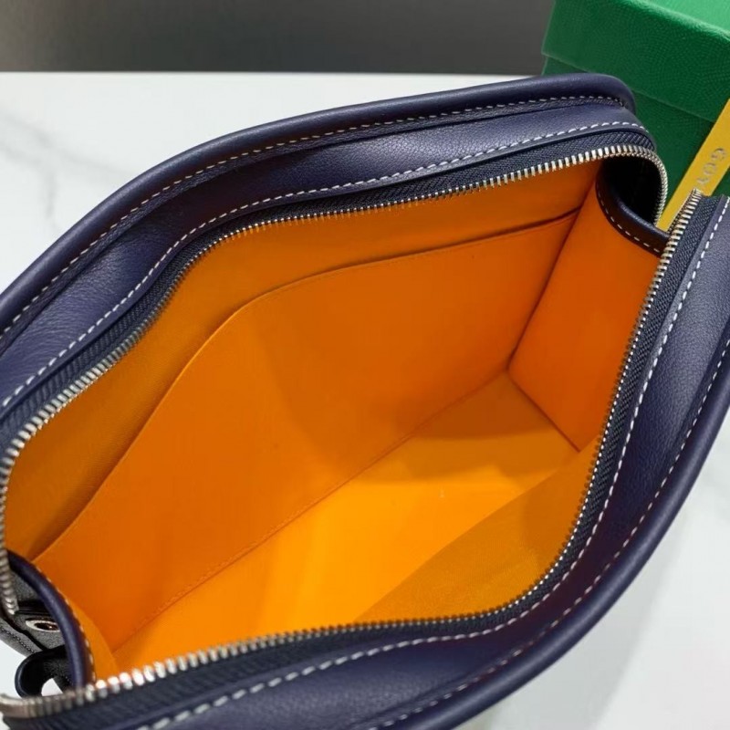 Go*ard imported cowhide with canvas small toilet bag, size: 25*18*7cm