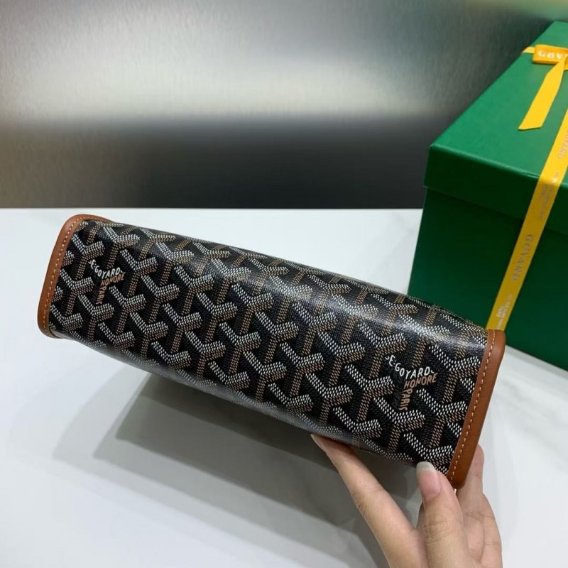 Go*ard imported cowhide with canvas small toilet bag, size: 25*18*7cm