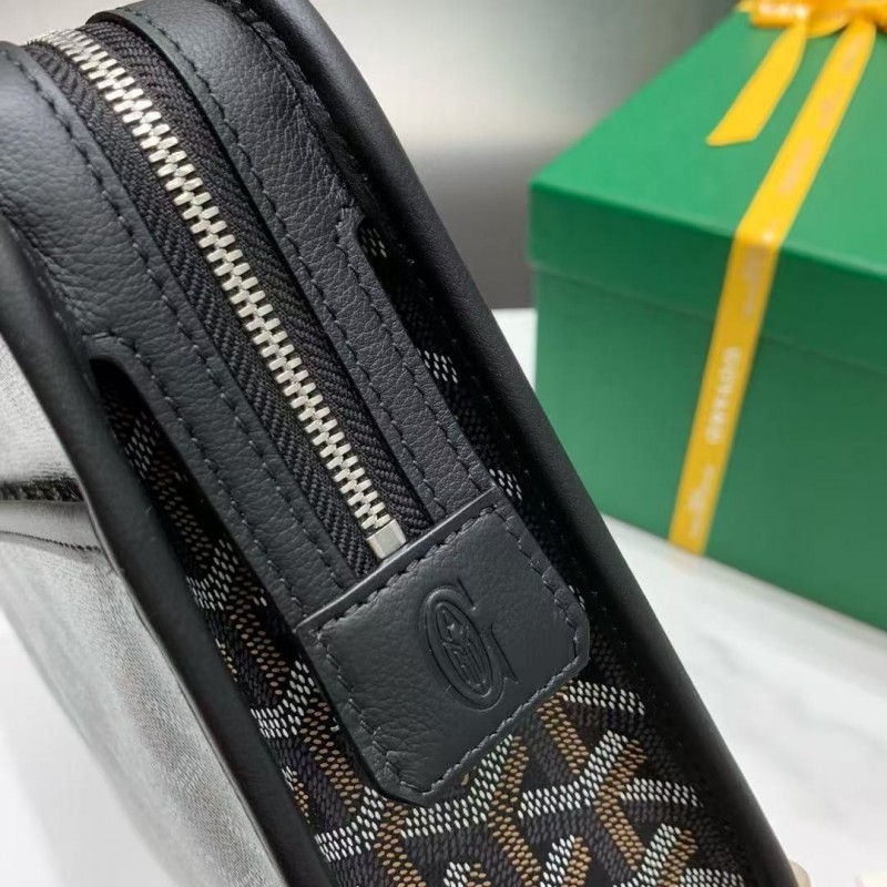 Go*ard imported cowhide with canvas small toilet bag, size: 25*18*7cm