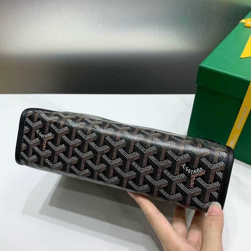 Go*ard imported cowhide with canvas small toilet bag, size: 25*18*7cm