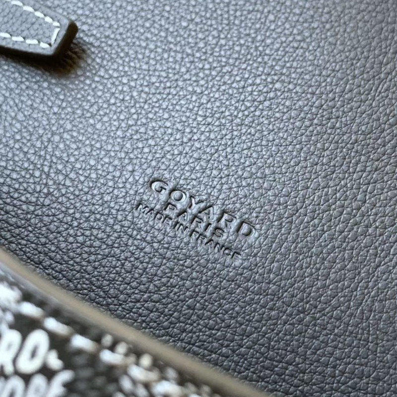 Go*ard imported cowhide with canvas one-shoulder crossbody bag, size: 21*16*4cm