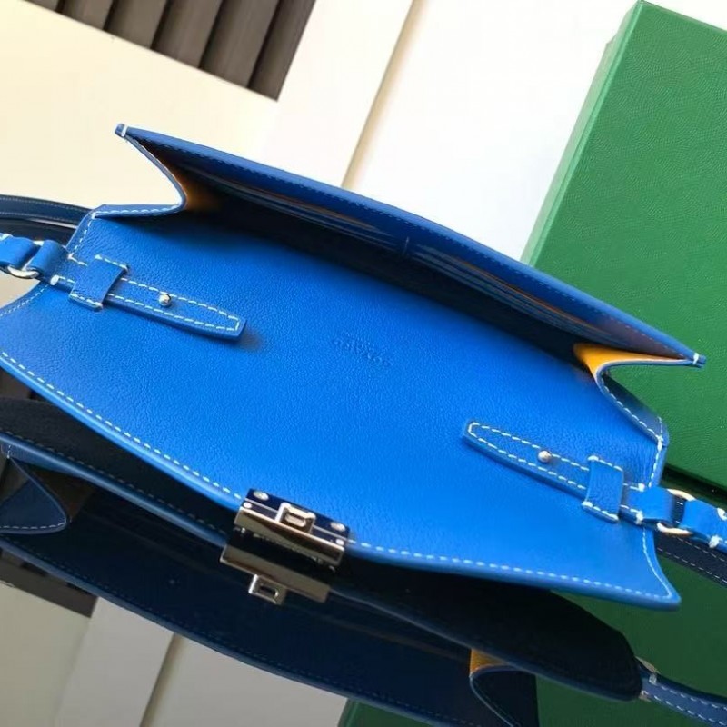 Go*ard imported cowhide with canvas one-shoulder crossbody bag, size: 21*16*4cm