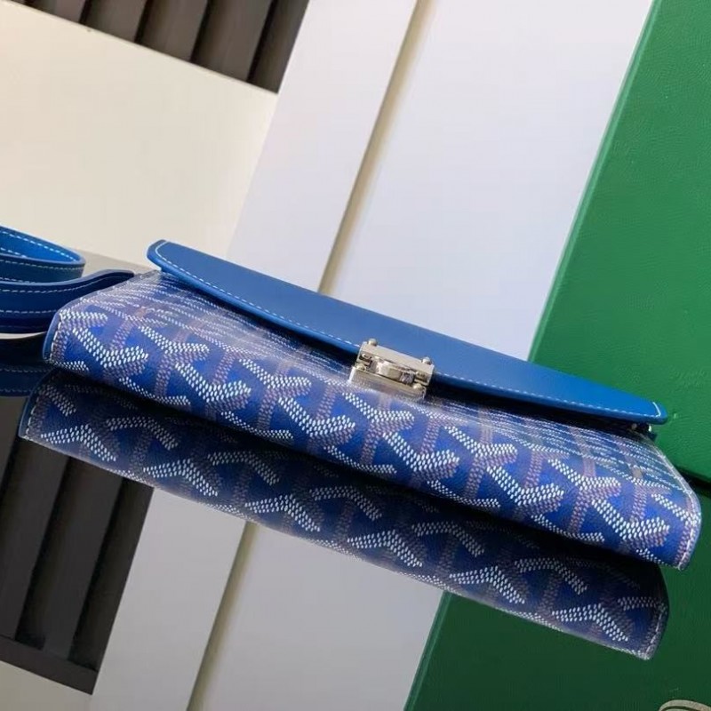 Go*ard imported cowhide with canvas one-shoulder crossbody bag, size: 21*16*4cm