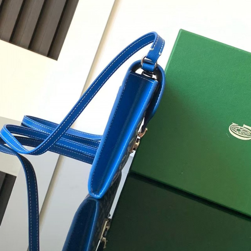 Go*ard imported cowhide with canvas one-shoulder crossbody bag, size: 21*16*4cm