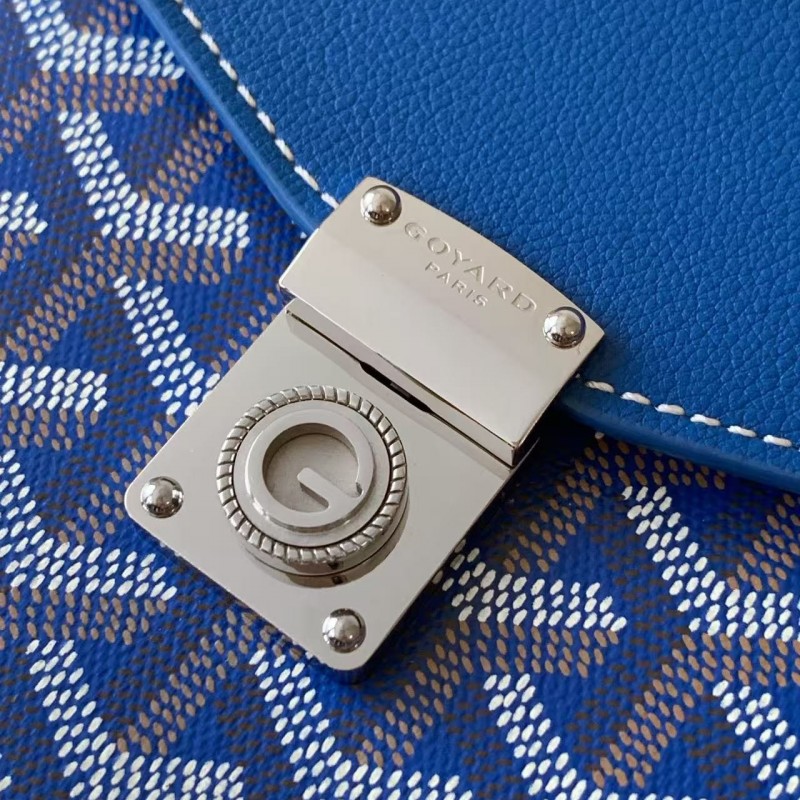 Go*ard imported cowhide with canvas one-shoulder crossbody bag, size: 21*16*4cm