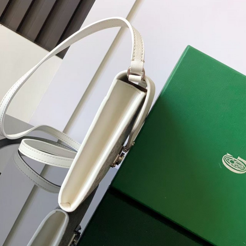 Go*ard imported cowhide with canvas one-shoulder crossbody bag, size: 21*16*4cm