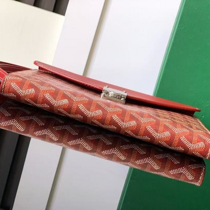 Go*ard imported cowhide with canvas one-shoulder crossbody bag, size: 21*16*4cm