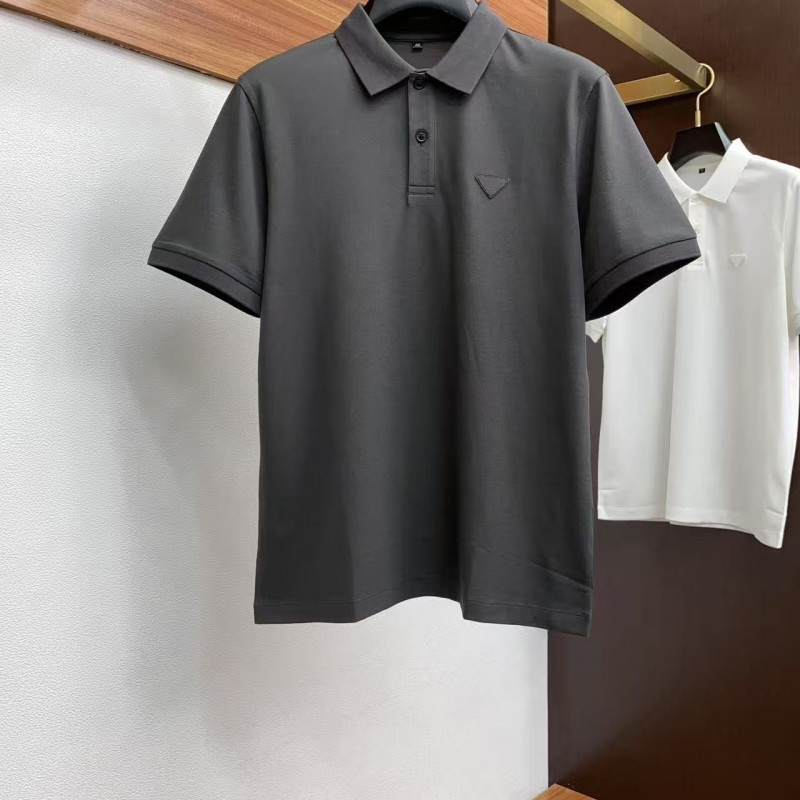 Pra*a 2025 new  lapel polo short sleeve