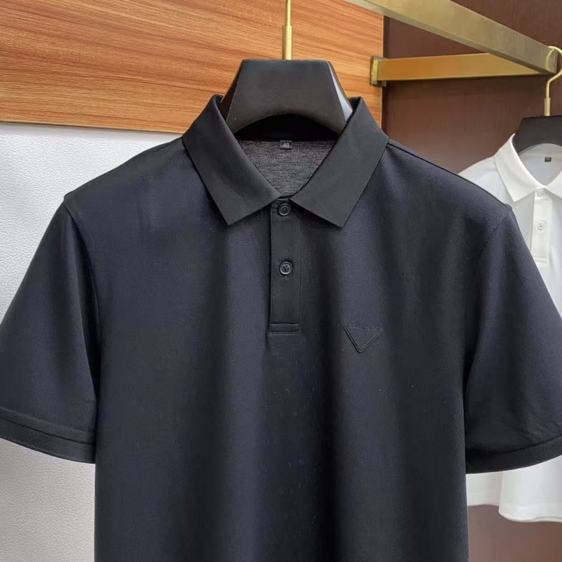 Pra*a 2025 new  lapel polo short sleeve