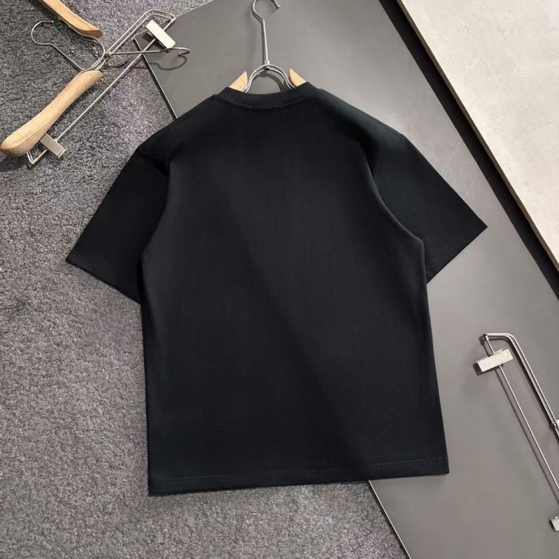 Pra*a 2025 Spring and Summer Latest Round Neck Fashion Short Sleeve