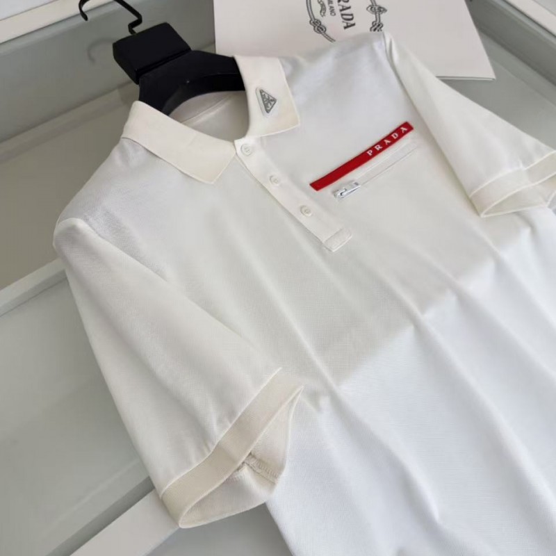 Pra*a latest 2025 lapel zipper pocket red label