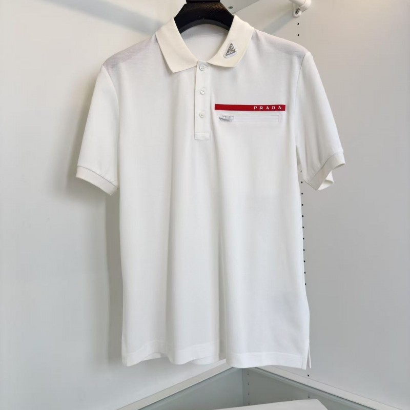 Pra*a latest 2025 lapel zipper pocket red label