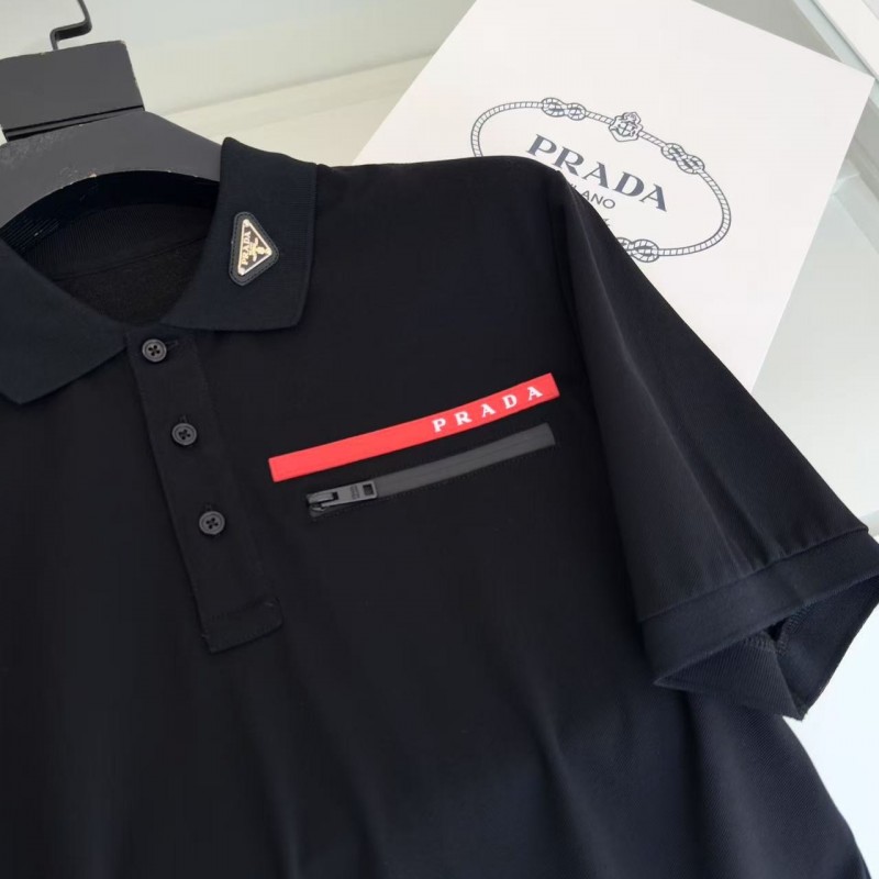 Pra*a latest 2025 lapel zipper pocket red label