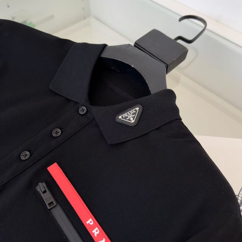 Pra*a latest 2025 lapel zipper pocket red label