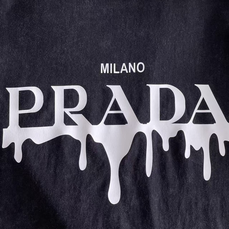 Pra*a 2025 new round neck T-shirt