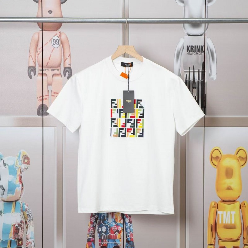 F**di 2025 Spring and Summer New Embroidered Casual Short Sleeves
