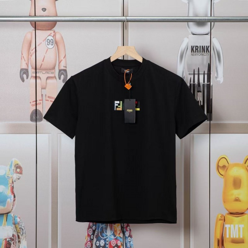 F**di 2025 Spring and Summer New Embroidered Casual Short Sleeves