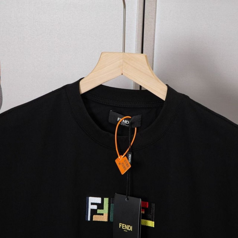 F**di 2025 Spring and Summer New Embroidered Casual Short Sleeves