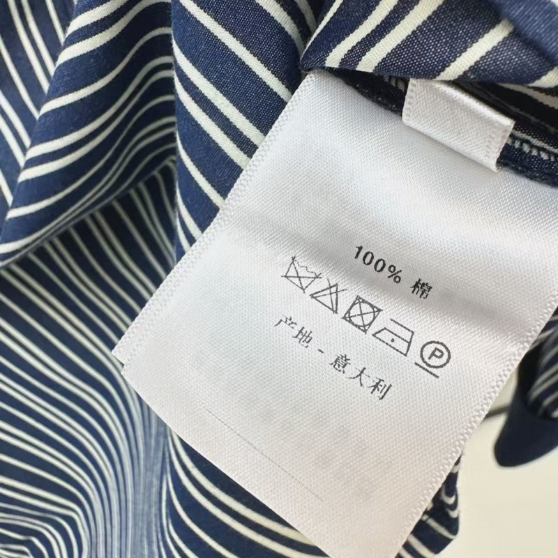 L0ew* spring and summer new logo embroidery striped shirtL0ew* spring and summer new logo embroidery