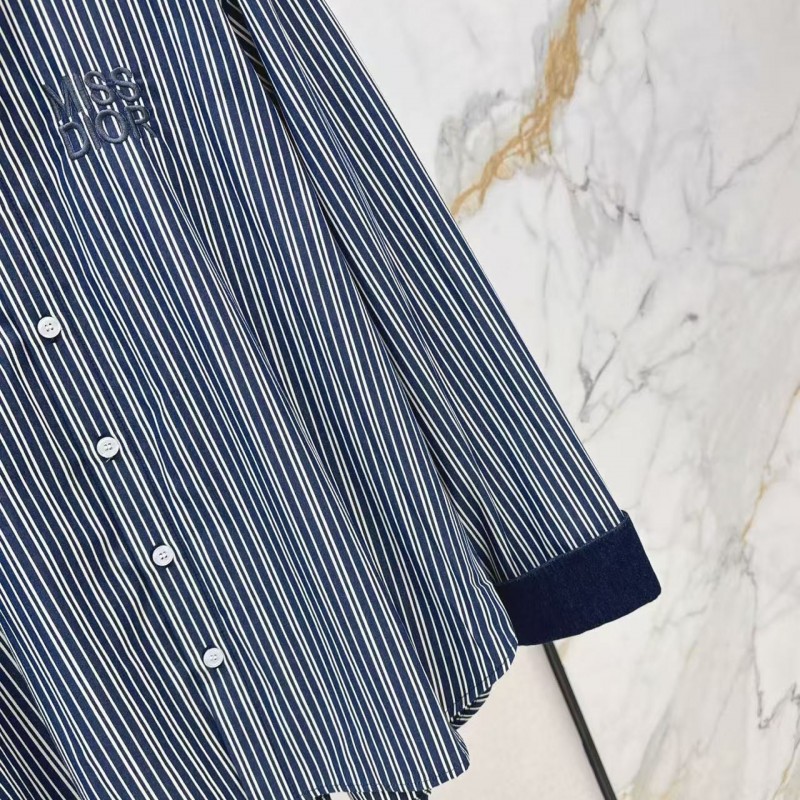 L0ew* spring and summer new logo embroidery striped shirtL0ew* spring and summer new logo embroidery