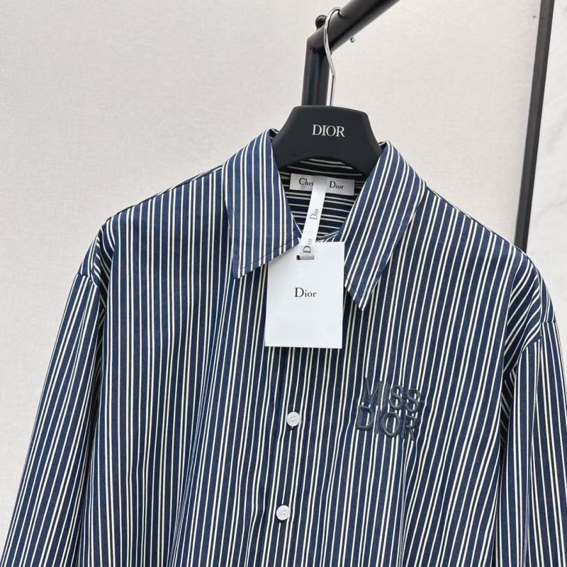 L0ew* spring and summer new logo embroidery striped shirtL0ew* spring and summer new logo embroidery