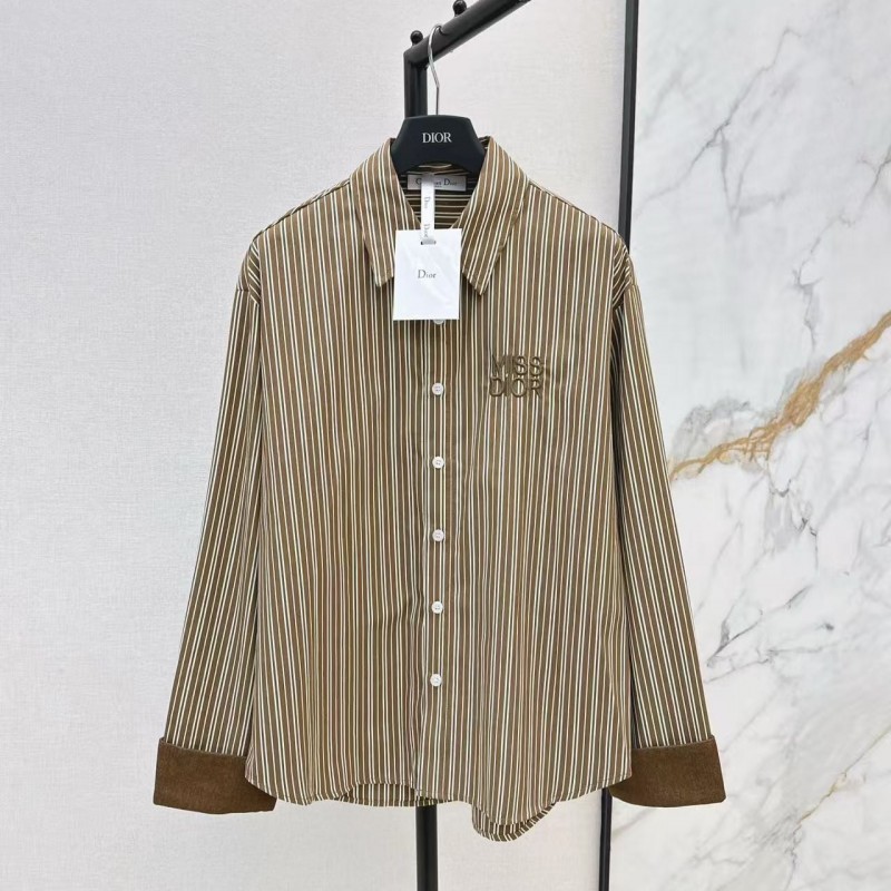 L0ew* spring and summer new logo embroidery striped shirtL0ew* spring and summer new logo embroidery