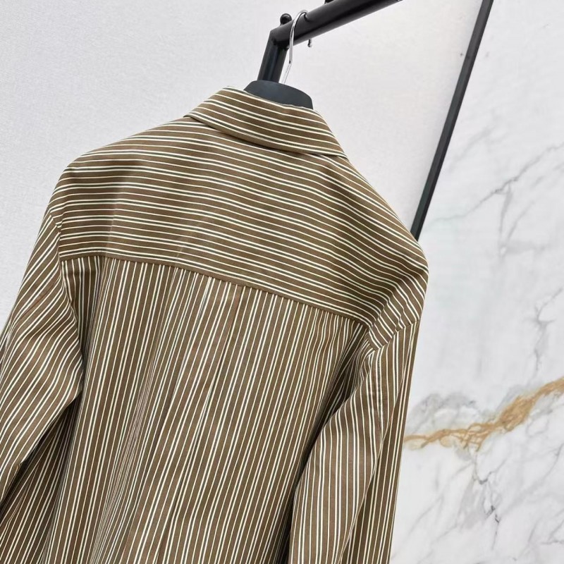 L0ew* spring and summer new logo embroidery striped shirtL0ew* spring and summer new logo embroidery