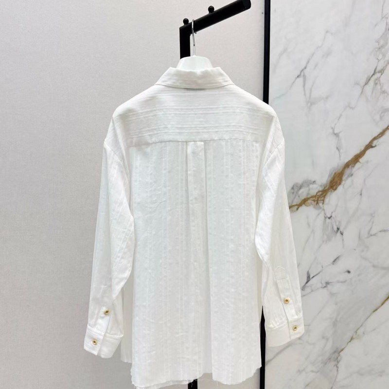 L0ew* SpringSummer new vintage woven striped loose shirt