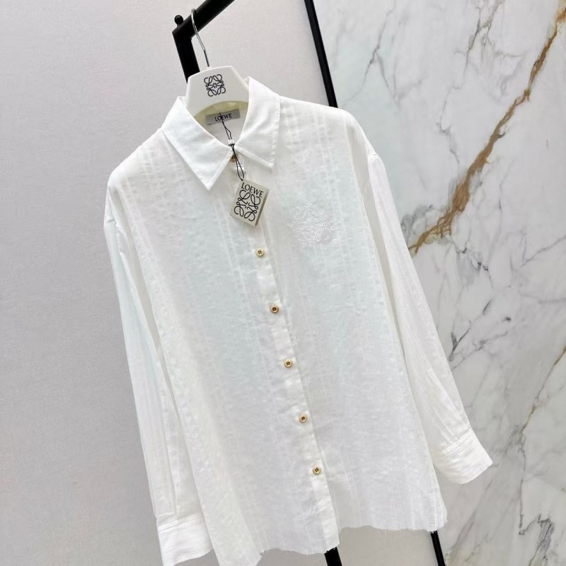 L0ew* SpringSummer new vintage woven striped loose shirt