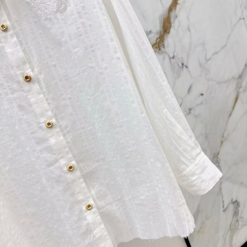 L0ew* SpringSummer new vintage woven striped loose shirt