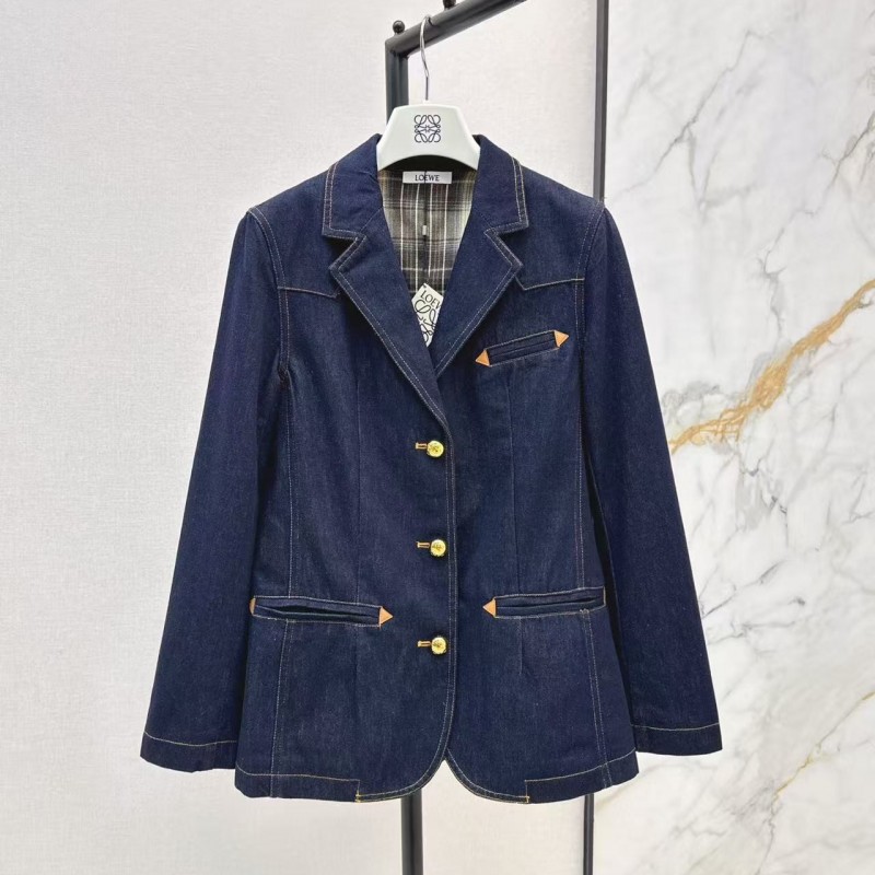 L0ew* SpringSummer New Vintage Denim Women's Denim Suit