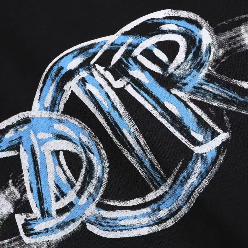 D*0r 2025 new Starry Sky Graffiti Round Neck T-shirt