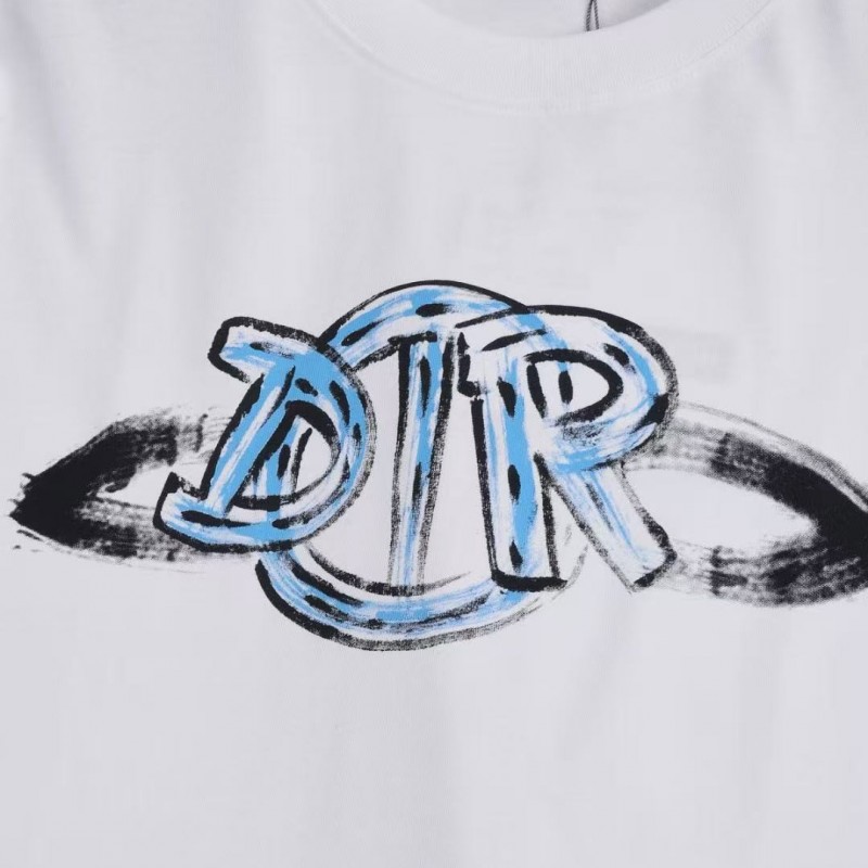 D*0r 2025 new Starry Sky Graffiti Round Neck T-shirt