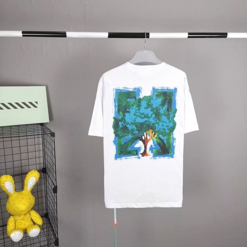 off white eco-friendly graffiti arrow print cotton T-shirt