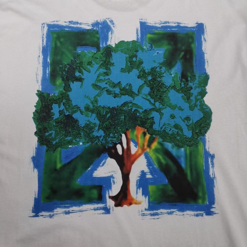 off white eco-friendly graffiti arrow print cotton T-shirt